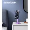 Nulaxy Magnetic Full Aluminum Cell Phone Stand for MagSafe with Metal Ring, 360 Rotating Phone Stand for Desk, Office Desk Accessories, Adjustable Phone Holder Compatible with All Phones, Gray(E-Purple)