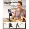 Nulaxy Phone Stand, Height Angle Adjustable Cell Phone Stand, Phone Holder for Desk Compatible with Phone 16 15 14 13 12 Mini 11 Pro Xs Max Xr X 8 7 6 6s Plus, All Smartphones (4-8 inches) – Black