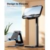 Nulaxy Phone Stand, Height Angle Adjustable Cell Phone Stand, Phone Holder for Desk Compatible with Phone 16 15 14 13 12 Mini 11 Pro Xs Max Xr X 8 7 6 6s Plus, All Smartphones (4-8 inches) – Black