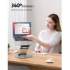 Nulaxy Telescopic 360 Rotating Laptop Stand for Desk Adjustable Height Swivel Pull Out Design Ergonomic Laptop Riser Standing Desk Converter Fits All 10-17″ Laptops Computer MacBook, Gray(B-Silver)