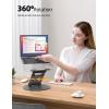 Nulaxy Telescopic 360 Rotating Laptop Stand for Desk Adjustable Height Swivel Pull Out Design Ergonomic Laptop Riser Standing Desk Converter Fits All 10-17″ Laptops Computer MacBook, Gray(A-Gray)