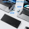 OMOTON 2.4G Wireless Keyboard for Win 7/8/10 with USB & Type C, Ultra Slim and Compact Quiet, Compatible with Laptop Tablet Desktop and PC (Grey)(Black)