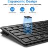 OMOTON 2.4G Wireless Keyboard for Win 7/8/10 with USB & Type C, Ultra Slim and Compact Quiet, Compatible with Laptop Tablet Desktop and PC (Grey)(Black)