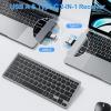 OMOTON 2.4G Wireless Keyboard for Win 7/8/10 with USB & Type C, Ultra Slim and Compact Quiet, Compatible with Laptop Tablet Desktop and PC (Grey)(Grey)