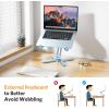 OMOTON 360° Rotating Laptop Stand Riser for Desk, Ergonomic Foldable Computer Stand Adjustable Height Angles for Collaborative Work, Easy Storage Fit Macbooks,All Laptops up to 16 inches, Silver(Sky Blue)
