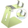 OMOTON Adjustable Cell Phone Stand, C2 Aluminum Desktop Phone Holder Dock Compatible with iPhone 15 14 13 Xs XR 8 Plus 7 6, Samsung Galaxy, Google Pixel, Android Phones, Black(Green)