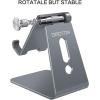 OMOTON Adjustable Cell Phone Stand, C2 Aluminum Desktop Phone Holder Dock Compatible with iPhone 15 14 13 Xs XR 8 Plus 7 6, Samsung Galaxy, Google Pixel, Android Phones, Black(Grey)