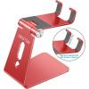 OMOTON Adjustable Cell Phone Stand, C2 Aluminum Desktop Phone Holder Dock Compatible with iPhone 15 14 13 Xs XR 8 Plus 7 6, Samsung Galaxy, Google Pixel, Android Phones, Black(Red)