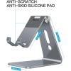 OMOTON Adjustable Cell Phone Stand, C2 Aluminum Desktop Phone Holder Dock Compatible with iPhone 15 14 13 Xs XR 8 Plus 7 6, Samsung Galaxy, Google Pixel, Android Phones, Black(Grey)
