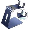 OMOTON Adjustable Cell Phone Stand, C2 Aluminum Desktop Phone Holder Dock Compatible with iPhone 15 14 13 Xs XR 8 Plus 7 6, Samsung Galaxy, Google Pixel, Android Phones, Black(Navy Blue)