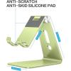 OMOTON Adjustable Cell Phone Stand, C2 Aluminum Desktop Phone Holder Dock Compatible with iPhone 15 14 13 Xs XR 8 Plus 7 6, Samsung Galaxy, Google Pixel, Android Phones, Black(Green)