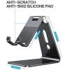 OMOTON Adjustable Cell Phone Stand, C2 Aluminum Desktop Phone Holder Dock Compatible with iPhone 15 14 13 Xs XR 8 Plus 7 6, Samsung Galaxy, Google Pixel, Android Phones, Black(Black)