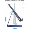 OMOTON Adjustable Cell Phone Stand, C2 Aluminum Desktop Phone Holder Dock Compatible with iPhone 15 14 13 Xs XR 8 Plus 7 6, Samsung Galaxy, Google Pixel, Android Phones, Black(Navy Blue)