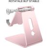 OMOTON Adjustable Cell Phone Stand, C2 Aluminum Desktop Phone Holder Dock Compatible with iPhone 15 14 13 Xs XR 8 Plus 7 6, Samsung Galaxy, Google Pixel, Android Phones, Black(Rose Gold)