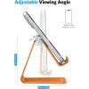 OMOTON Adjustable Cell Phone Stand, C2 Aluminum Desktop Phone Holder Dock Compatible with iPhone 15 14 13 Xs XR 8 Plus 7 6, Samsung Galaxy, Google Pixel, Android Phones, Black(Orange)
