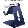 OMOTON Adjustable Cell Phone Stand, C2 Aluminum Desktop Phone Holder Dock Compatible with iPhone 15 14 13 Xs XR 8 Plus 7 6, Samsung Galaxy, Google Pixel, Android Phones, Black(Navy Blue)