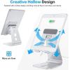 OMOTON Adjustable Tablet Stand for Desk, Upgraded Longer Arms for Greater Stability, T2 Tablet Holder with Hollow Design for Bigger Sized Phones and Tablets Such as iPad Pro/Air/Mini, Silver(Silver)