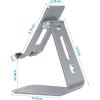 OMOTON Adjustable Tablet Stand for Desk, Upgraded Longer Arms for Greater Stability, T2 Tablet Holder with Hollow Design for Bigger Sized Phones and Tablets Such as iPad Pro/Air/Mini, Silver(Grey)