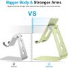 OMOTON Adjustable Tablet Stand for Desk, Upgraded Longer Arms for Greater Stability, T2 Tablet Holder with Hollow Design for Bigger Sized Phones and Tablets Such as iPad Pro/Air/Mini, Silver(Green)