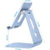 OMOTON Adjustable Tablet Stand for Desk, Upgraded Longer Arms for Greater Stability, T2 Tablet Holder with Hollow Design for Bigger Sized Phones and Tablets Such as iPad Pro/Air/Mini, Silver(Blue)