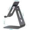 OMOTON Adjustable Tablet Stand for Desk, Upgraded Longer Arms for Greater Stability, T2 Tablet Holder with Hollow Design for Bigger Sized Phones and Tablets Such as iPad Pro/Air/Mini, Silver(Black)