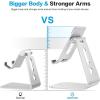 OMOTON Adjustable Tablet Stand for Desk, Upgraded Longer Arms for Greater Stability, T2 Tablet Holder with Hollow Design for Bigger Sized Phones and Tablets Such as iPad Pro/Air/Mini, Silver(Silver)