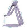 OMOTON Adjustable Tablet Stand for Desk, Upgraded Longer Arms for Greater Stability, T2 Tablet Holder with Hollow Design for Bigger Sized Phones and Tablets Such as iPad Pro/Air/Mini, Silver(Purple)