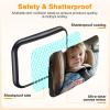 OMOTON Baby Car Mirror, Safety Car Mirror with Retractable Arm & Wide Crystal Rearview for Backseat, 360° Adjustable & Shatterproof, Easy Install Baby Essentials