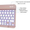 OMOTON Bluetooth Keyboard, Backlight Wireless Rechargeable Keyboard for iPad, iPad Pro, iPad mini, iPad Air with Illuminated LED (White)(Rose Gold)