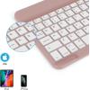 OMOTON Bluetooth Keyboard, Backlight Wireless Rechargeable Keyboard for iPad, iPad Pro, iPad mini, iPad Air with Illuminated LED (White)(Rose Gold)
