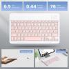 OMOTON Bluetooth Keyboard, Backlight Wireless Rechargeable Keyboard for iPad, iPad Pro, iPad mini, iPad Air with Illuminated LED (White)(White Pink)