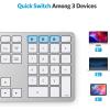 OMOTON Bluetooth Keyboard Compatible with Mac, with Numeric Keypad, Rechargeable Wireless Keyboard Compatible with MacBook Pro/Air, iMac, Mac mini/Pro Laptop and PC (Silver)(Silver)