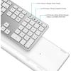 OMOTON Bluetooth Keyboard Compatible with Mac, with Numeric Keypad, Rechargeable Wireless Keyboard Compatible with MacBook Pro/Air, iMac, Mac mini/Pro Laptop and PC (Silver)(Silver)