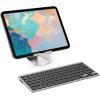 OMOTON Bluetooth Keyboard Compatible with iPad 10th Generation, iPad 10.2 (9th/8th/7th), iPad Pro 13/12.9/11 inch, iPad Air/Mini and More iOS Devices, White(Black Grey)