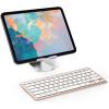 OMOTON Bluetooth Keyboard Compatible with iPad 10th Generation, iPad 10.2 (9th/8th/7th), iPad Pro 13/12.9/11 inch, iPad Air/Mini and More iOS Devices, White(Gold)