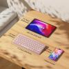 OMOTON Bluetooth Keyboard Compatible with iPad 10th Generation, iPad 10.2 (9th/8th/7th), iPad Pro 13/12.9/11 inch, iPad Air/Mini and More iOS Devices, White(Pink)