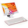 OMOTON Bluetooth Keyboard Compatible with iPad 10th Generation, iPad 10.2 (9th/8th/7th), iPad Pro 13/12.9/11 inch, iPad Air/Mini and More iOS Devices, White(Pink gold)