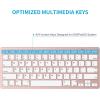 OMOTON Bluetooth Keyboard Compatible with iPad 10th Generation, iPad 10.2 (9th/8th/7th), iPad Pro 13/12.9/11 inch, iPad Air/Mini and More iOS Devices, White(Pink gold)