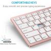 OMOTON Bluetooth Keyboard Compatible with iPad 10th Generation, iPad 10.2 (9th/8th/7th), iPad Pro 13/12.9/11 inch, iPad Air/Mini and More iOS Devices, White(Pink gold)