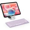 OMOTON Bluetooth Keyboard Compatible with iPad 10th Generation, iPad 10.2 (9th/8th/7th), iPad Pro 13/12.9/11 inch, iPad Air/Mini and More iOS Devices, White(Purple)