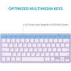 OMOTON Bluetooth Keyboard Compatible with iPad 10th Generation, iPad 10.2 (9th/8th/7th), iPad Pro 13/12.9/11 inch, iPad Air/Mini and More iOS Devices, White(Purple)