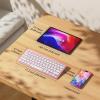 OMOTON Bluetooth Keyboard Compatible with iPad 10th Generation, iPad 10.2 (9th/8th/7th), iPad Pro 13/12.9/11 inch, iPad Air/Mini and More iOS Devices, White(Rose Gold)