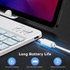 OMOTON Bluetooth Keyboard for Tablet/Android/Windows/iOS, with 7 Colors Backlight Rechargeable Wireless Keyboard Compatible with Galaxy Tab A9+/A9+ Plus/S9/S9 Plus/S9 FE, White(Blue)