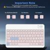 OMOTON Bluetooth Keyboard for Tablet/Android/Windows/iOS, with 7 Colors Backlight Rechargeable Wireless Keyboard Compatible with Galaxy Tab A9+/A9+ Plus/S9/S9 Plus/S9 FE, White(Pink)