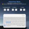 OMOTON Bluetooth Keyboard for Tablet/Android/Windows/iOS, with 7 Colors Backlight Rechargeable Wireless Keyboard Compatible with Galaxy Tab A9+/A9+ Plus/S9/S9 Plus/S9 FE, White(White)
