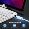 OMOTON Bluetooth Keyboard for Tablet/Android/Windows/iOS, with 7 Colors Backlight Rechargeable Wireless Keyboard Compatible with Galaxy Tab A9+/A9+ Plus/S9/S9 Plus/S9 FE, White(White)