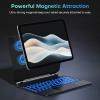 OMOTON Bluetooth Magnetic Keyboard Case for iPad Pro 11 inch (M4 2024), with Magnetic-Stand, Multi-Touch Trackpad, 7 Colors Backlight Wireless Keyboard for iPad Pro 11 inch (5th Gen), Black(Black Magnetic Case-US Layout)