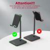 OMOTON Cell Phone Stand, Adjustable Angle Height Desk Phone Dock Holder for iPhone Air /17/17 Pro/XS Max/XR, Samsung Galaxy S20 / S10 / S9 / S8 and Other Phones (3.5-7.0-Inch), Black(Black)
