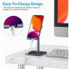 OMOTON Cell Phone Stand, Adjustable Angle Height Desk Phone Dock Holder for iPhone Air /17/17 Pro/XS Max/XR, Samsung Galaxy S20 / S10 / S9 / S8 and Other Phones (3.5-7.0-Inch), Black(Gray)