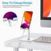 OMOTON Cell Phone Stand, Adjustable Angle Height Desk Phone Dock Holder for iPhone Air /17/17 Pro/XS Max/XR, Samsung Galaxy S20 / S10 / S9 / S8 and Other Phones (3.5-7.0-Inch), Black(Silver)